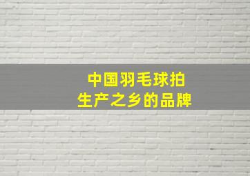 中国羽毛球拍生产之乡的品牌