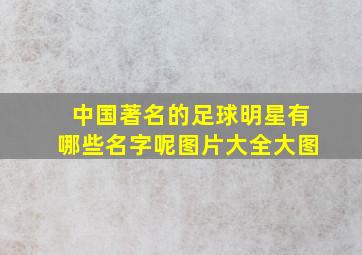 中国著名的足球明星有哪些名字呢图片大全大图