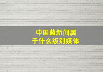 中国蓝新闻属于什么级别媒体