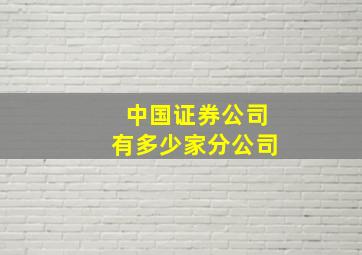 中国证券公司有多少家分公司