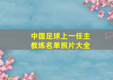 中国足球上一任主教练名单照片大全