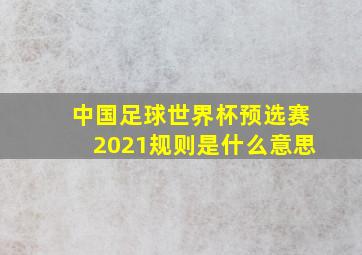 中国足球世界杯预选赛2021规则是什么意思