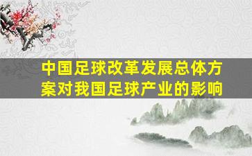 中国足球改革发展总体方案对我国足球产业的影响