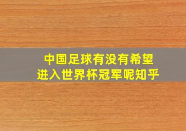 中国足球有没有希望进入世界杯冠军呢知乎