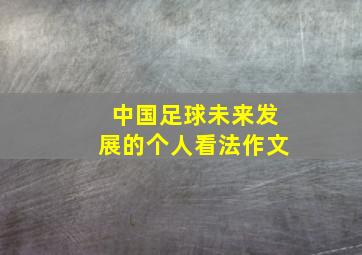 中国足球未来发展的个人看法作文