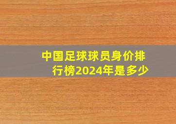 中国足球球员身价排行榜2024年是多少