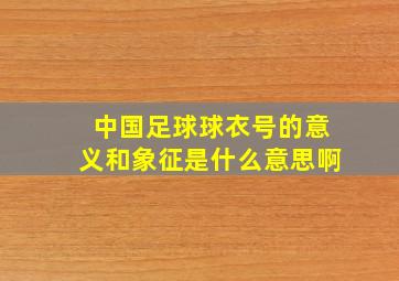 中国足球球衣号的意义和象征是什么意思啊