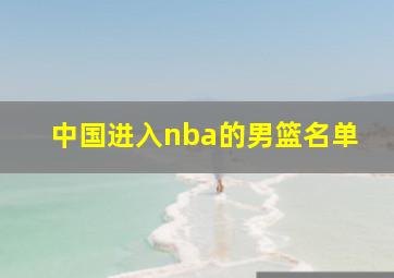 中国进入nba的男篮名单