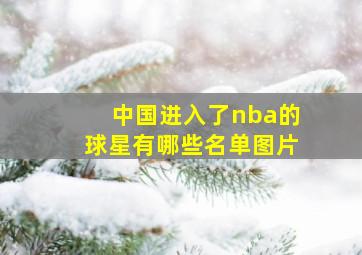 中国进入了nba的球星有哪些名单图片