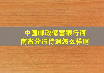 中国邮政储蓄银行河南省分行待遇怎么样啊