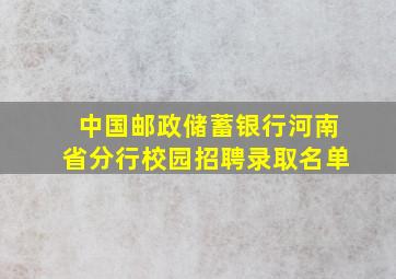 中国邮政储蓄银行河南省分行校园招聘录取名单