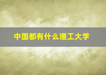 中国都有什么理工大学