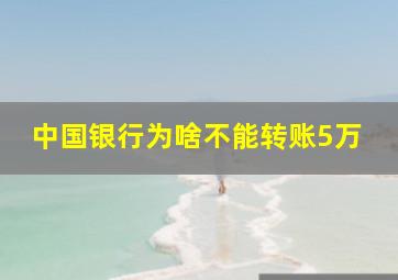 中国银行为啥不能转账5万