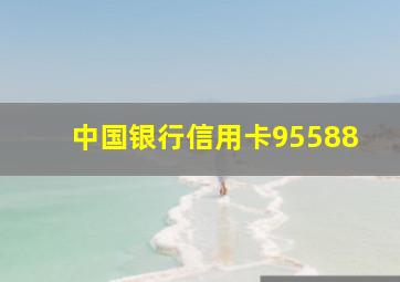 中国银行信用卡95588