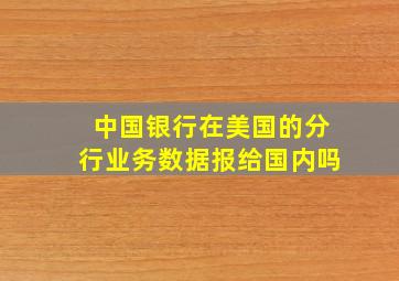 中国银行在美国的分行业务数据报给国内吗