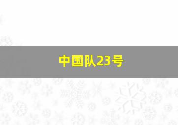 中国队23号