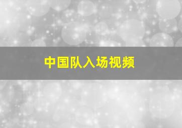 中国队入场视频