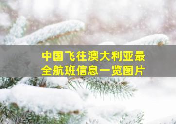 中国飞往澳大利亚最全航班信息一览图片