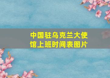 中国驻乌克兰大使馆上班时间表图片