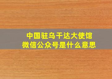 中国驻乌干达大使馆微信公众号是什么意思