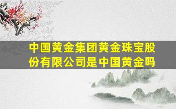 中国黄金集团黄金珠宝股份有限公司是中国黄金吗