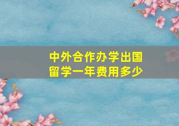 中外合作办学出国留学一年费用多少