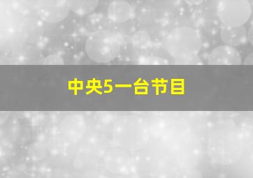 中央5一台节目