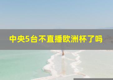 中央5台不直播欧洲杯了吗