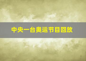 中央一台奥运节目回放