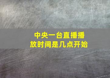 中央一台直播播放时间是几点开始