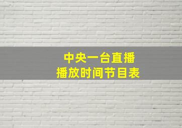 中央一台直播播放时间节目表