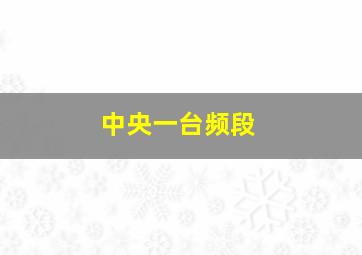 中央一台频段