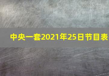 中央一套2021年25日节目表