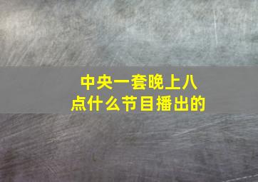 中央一套晚上八点什么节目播出的