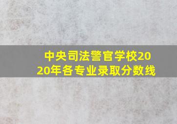 中央司法警官学校2020年各专业录取分数线