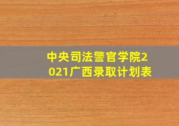 中央司法警官学院2021广西录取计划表