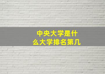 中央大学是什么大学排名第几