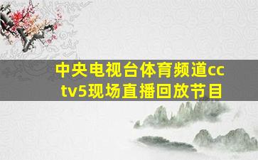 中央电视台体育频道cctv5现场直播回放节目