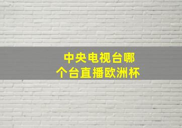 中央电视台哪个台直播欧洲杯