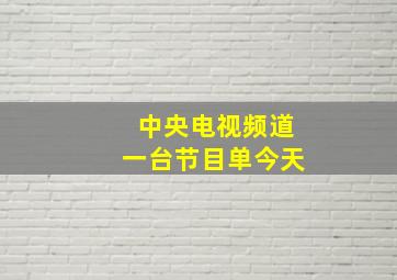 中央电视频道一台节目单今天