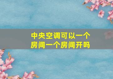 中央空调可以一个房间一个房间开吗