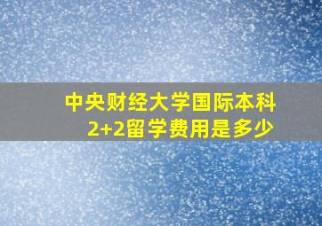 中央财经大学国际本科2+2留学费用是多少