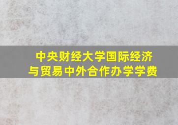 中央财经大学国际经济与贸易中外合作办学学费