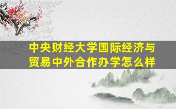 中央财经大学国际经济与贸易中外合作办学怎么样