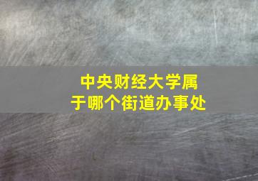 中央财经大学属于哪个街道办事处