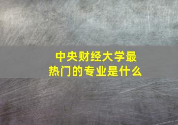 中央财经大学最热门的专业是什么