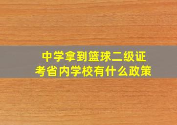 中学拿到篮球二级证考省内学校有什么政策