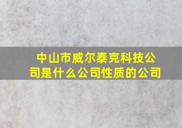 中山市威尔泰克科技公司是什么公司性质的公司