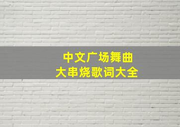 中文广场舞曲大串烧歌词大全