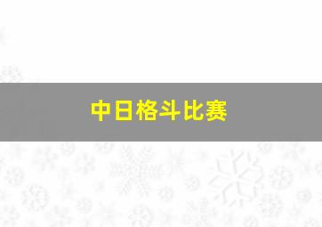 中日格斗比赛